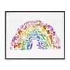 Stupell Industries 'Mixed Rainbow Animals Wildlife Arched Rainbow Shape ', Framed Giclee Art, Black, 20 x 16 Inches, Easy to Hang and Sturdy, Made in USA, by Dishique view 1