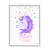 Stupell Industries Unicorn At Heart Phrase Pastel Purple Hearts Pattern, Design by Diane Neukirch view 1