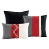 Luxurious King Size 7 Piece Red & Black Comforter | Zigzag Embroidery Beautiful Modern Striped Design with Chevron Pattern | Cozy & Comfy All Season Grey & White Bedding | Elegant Extra Soft Stylish view 2
