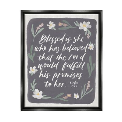 Stupell Industries Floral Religious Verse Calligraphy Script Botanical Border, Design by Amanda Houston