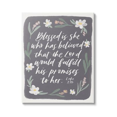 Stupell Industries Floral Religious Verse Calligraphy Script Botanical Border, Design by Amanda Houston
