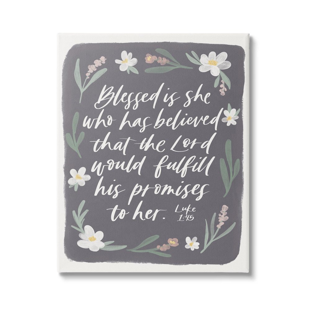 Stupell Industries Floral Religious Verse Calligraphy Script Botanical Border, Design by Amanda Houston