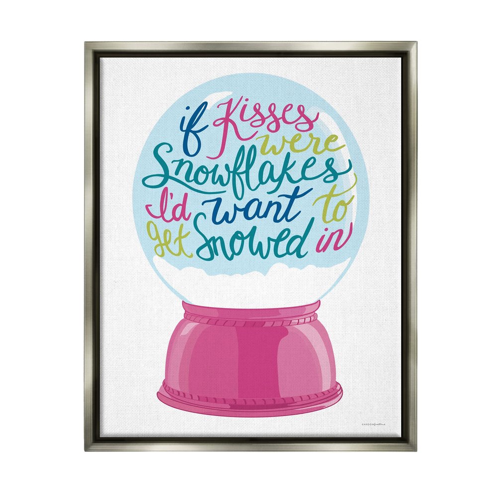 Stupell Industries Romantic Snowflake Kisses Snow Globe Winter Quote, Design by Kamdon Kreations