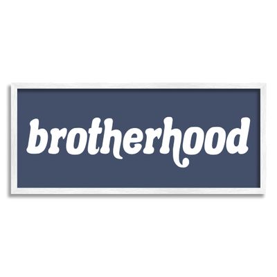Stupell Industries Meaningful Brotherhood Siblings Sign Blue White Typography, Design by Daphne Polselli