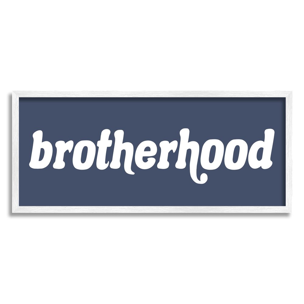 Stupell Industries Meaningful Brotherhood Siblings Sign Blue White Typography, Design by Daphne Polselli