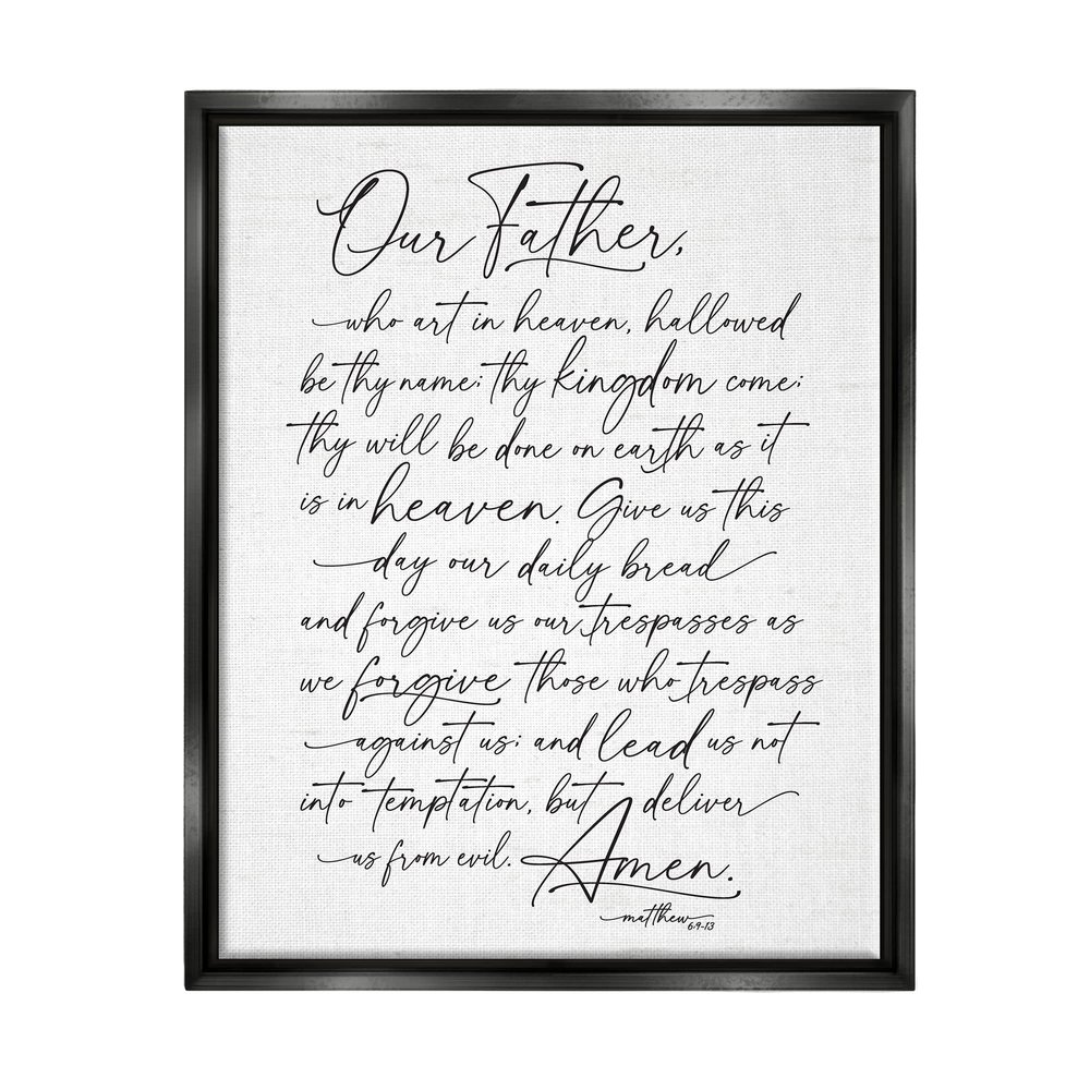 Stupell Industries Our Father Religious Prayer Reading Spiritual Scripture, Design by Lettered and Lined