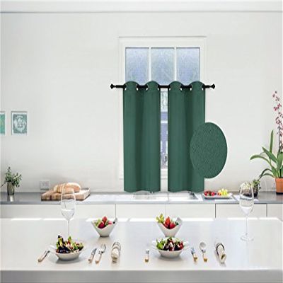 1 Set Solid Blackout Thermal Window Curtain Opaque Colors Same Color in Front and The Back Different Size Hunter Green, K30 (27" Wide x 30" Long) Per Panel