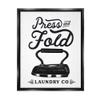 Stupell Industries Press & Fold Antique Iron Laundry Lettering Phrase, Design by Lettered and Lined Black Floater Framed 16 x 20 view 1