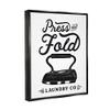 Stupell Industries Press & Fold Antique Iron Laundry Lettering Phrase, Design by Lettered and Lined Black Floater Framed 16 x 20 view 2