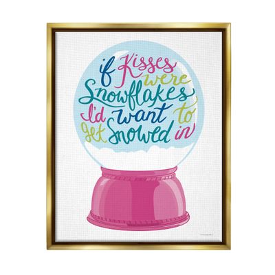Stupell Industries Romantic Snowflake Kisses Snow Globe Winter Quote, Design by Kamdon Kreations
