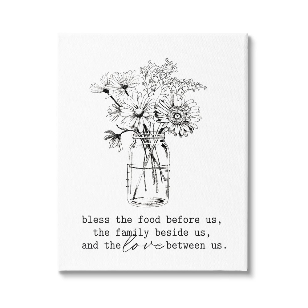 Stupell Industries Rustic Jar Bouquet Casual Uplifting Family Quote, Design by Lettered and Lined, 24 x 30, Gallery Wrapped Canvas