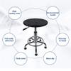 DYCIN Rolling Stool Adjustable Height with Wheels Swivel Stool Bar Stools Adjustable Height Barstools Armless Kitchen Bar Stools Adjustable Foot Stool Breakfast Bar Chairs(Metal Rivet) view 3