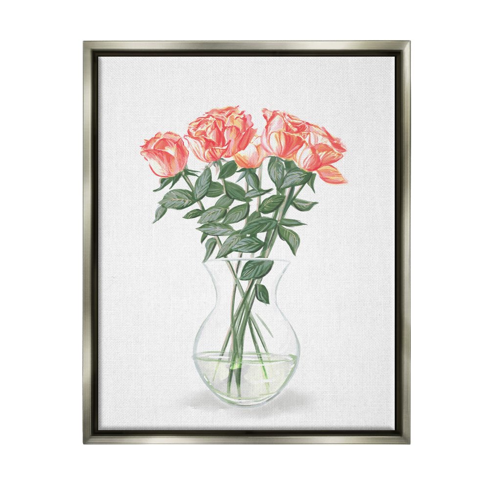 Stupell Industries Pink Rose Bouquet Glass Vase Still Life, Design by Ziwei Li