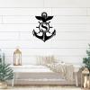 Alioyoit Metal Sign S Custom Initial Letter Monogram Anchor Customizable Steel Metal Wall Hanging Hanging Sign Large Retro Metal Door Hanger Sign Decor for Lodge Dining Room Dining Room 18 Inch view 3