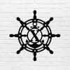 Alioyoit X Nautical Anchor Monogram Letter Distressed Metal Sign Welcome Sign Personalized Long Lasting Laser Cut Metal Wall Art Art Sign for Man Cave Patio Indoor Outdoor Decor Home Decor 18 Inch view 1