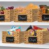 BARIEN 6 Pcs 12" x 9" x 6" Natural Water Hyacinth Woven Storage Baskets, Rectangular Wicker Basket with Built-in Handles, Woven Cube Storage Bin with Chalkboard Label Chalk Marker (Natural - Set of 6) view 4