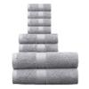 BY LORA Natural Terry Cotton Towels Sets, Bath Towels, Hand Towels and Washcloth Set - Silver, Set of 8 view 1