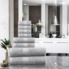 BY LORA Natural Terry Cotton Towels Sets, Bath Towels, Hand Towels and Washcloth Set - Silver, Set of 8 view 3