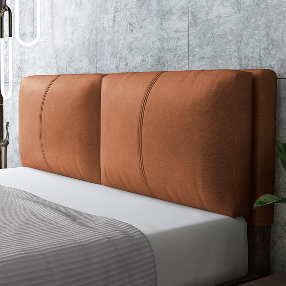 Adult Headboard Cushion Soft Bed Rest Back Removable Reading Pillow Wedge Fluffy Cotton Bolster Lumbar Cushion Daybed Bolster for Bunk Bed Dorm,B,No headboard 47.2"/120cm