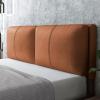 Adult Headboard Cushion Soft Bed Rest Back Removable Reading Pillow Wedge Fluffy Cotton Bolster Lumbar Cushion Daybed Bolster for Bunk Bed Dorm,B,No headboard 47.2"/120cm view 1