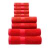 BY LORA Terry Bath Towel Hand Towel and Wash Cloth Plush Towel for Bath Shower - Red, Set of 8 view 1