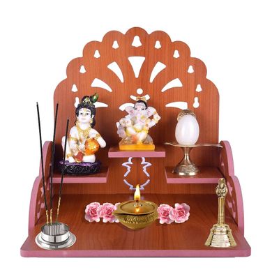 Anjali Enterprises Handmade Beautiful Wooden Temple/ Home Temple/Puja Mandir/Wall Hanging and Table Top Home Mandir Temple AR00099 Wooden Temple/ Home Temple/Puja Mandir/Wall Hanging Temple