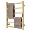 DUDYP Electric Heated Towel Warmer Rack Gold Bathroom Accessories, With Timer Wall Mounted Rail, 6 Bars Stainless Steel Drying Racks Home Radiator, Hardwired view 1