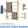 DUDYP Electric Heated Towel Warmer Rack Gold Bathroom Accessories, With Timer Wall Mounted Rail, 6 Bars Stainless Steel Drying Racks Home Radiator, Hardwired view 3