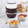 3 Layers Electric Heated Lunch Box Portable Food Warmer Loncheras Stainless Steel Containe 2L Rice Cooker Food Steamer view 2