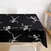Erosebridal Sugar Skull Tablecloths Funny Skeleton Halloween Decorations,Cartoon Gothic Spooky Bone Table Cover Round 55",Black and White Table Clothes Horror Sci-Fi Halloween Decor view 2