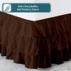 Queen Bed Skirt  Multi Ruffled Chocolate Bedskirt with 16" Drop  Hotel-Quality Dust Ruffle for Easy Fitting  Brushed Fabric (Chocolate, Queen Size) view 3