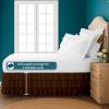 Queen Bed Skirt  Multi Ruffled Chocolate Bedskirt with 16" Drop  Hotel-Quality Dust Ruffle for Easy Fitting  Brushed Fabric (Chocolate, Queen Size) view 4