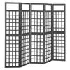 5-Panel Room Divider/Trellis,Room Divider Screen,Folding Privacy Screens,Decorative Screen Panels,Privacy Wall,Wall Dividers,Outdoor Room Divider,for Office,Bedroom, Solid Fir Wood Black 79.3"x70.9" view 1
