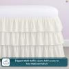Full Bed Skirt  Multi Ruffled Ivory Bedskirt with 16" Drop  Hotel-Quality Dust Ruffle for Easy Fitting  Brushed Fabric (Ivory, Full Size) view 2