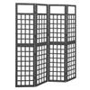 4-Panel Room Divider/Trellis,Room Divider Screen,Folding Privacy Screens,Decorative Screen Panels,Privacy Wall,Wall Dividers,Outdoor Room Divider,for Office,Bedroom, Solid Fir Wood Black 63.4"x70.9" view 1
