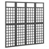 4-Panel Room Divider/Trellis,Room Divider Screen,Folding Privacy Screens,Decorative Screen Panels,Privacy Wall,Wall Dividers,Outdoor Room Divider,for Office,Bedroom, Solid Fir Wood Black 63.4"x70.9" view 2