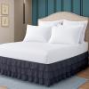 Full Bed Skirt  Multi Ruffled Dark Grey Bedskirt with 16" Drop  Hotel-Quality Dust Ruffle for Easy Fitting  Brushed Fabric (Dark Grey, Full Size) view 1