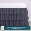 Full Bed Skirt  Multi Ruffled Dark Grey Bedskirt with 16" Drop  Hotel-Quality Dust Ruffle for Easy Fitting  Brushed Fabric (Dark Grey, Full Size) view 2