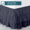 Full Bed Skirt  Multi Ruffled Dark Grey Bedskirt with 16" Drop  Hotel-Quality Dust Ruffle for Easy Fitting  Brushed Fabric (Dark Grey, Full Size) view 3