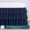 Twin Bed Skirt  Multi Ruffled Navy Blue Bedskirt with 16" Drop  Hotel-Quality Dust Ruffle for Easy Fitting  Brushed Fabric (Navy Blue, Twin Size) view 2