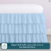 Twin Bed Skirt  Multi Ruffled Light Blue Bedskirt with 16" Drop  Hotel-Quality Dust Ruffle for Easy Fitting  Brushed Fabric (Light Blue, Twin Size) view 2