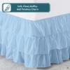 Twin Bed Skirt  Multi Ruffled Light Blue Bedskirt with 16" Drop  Hotel-Quality Dust Ruffle for Easy Fitting  Brushed Fabric (Light Blue, Twin Size) view 3