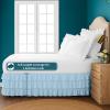 Twin Bed Skirt  Multi Ruffled Light Blue Bedskirt with 16" Drop  Hotel-Quality Dust Ruffle for Easy Fitting  Brushed Fabric (Light Blue, Twin Size) view 4