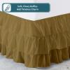 Twin Bed Skirt  Multi Ruffled Taupe Bedskirt with 15" Drop  Hotel-Quality Dust Ruffle for Easy Fitting  Brushed Fabric (Taupe, Twin Size) view 3