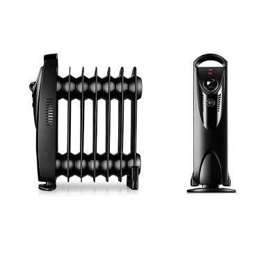 DUTIL Fan Heater,Oil Filled Radiator, 7 Fins Compact Radiator,Adjustable Thermostat,Automatic Overheat Protection,Easy Access Carry Handle,700W, Black