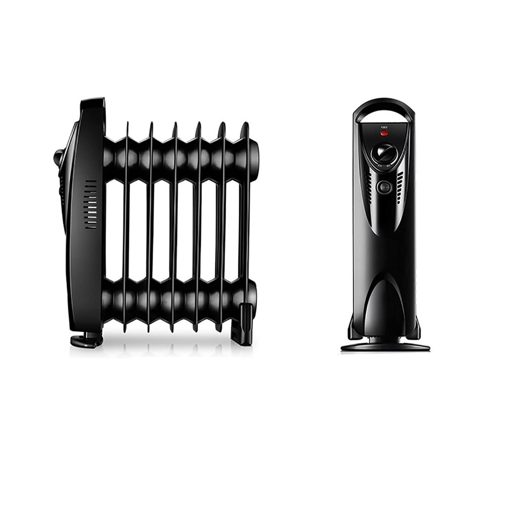 DUTIL Fan Heater,Oil Filled Radiator, 7 Fins Compact Radiator,Adjustable Thermostat,Automatic Overheat Protection,Easy Access Carry Handle,700W, Black