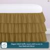 Full Bed Skirt  Multi Ruffled Taupe Bedskirt with 18" Drop  Hotel-Quality Dust Ruffle for Easy Fitting  Brushed Fabric (Taupe, Full Size) view 2