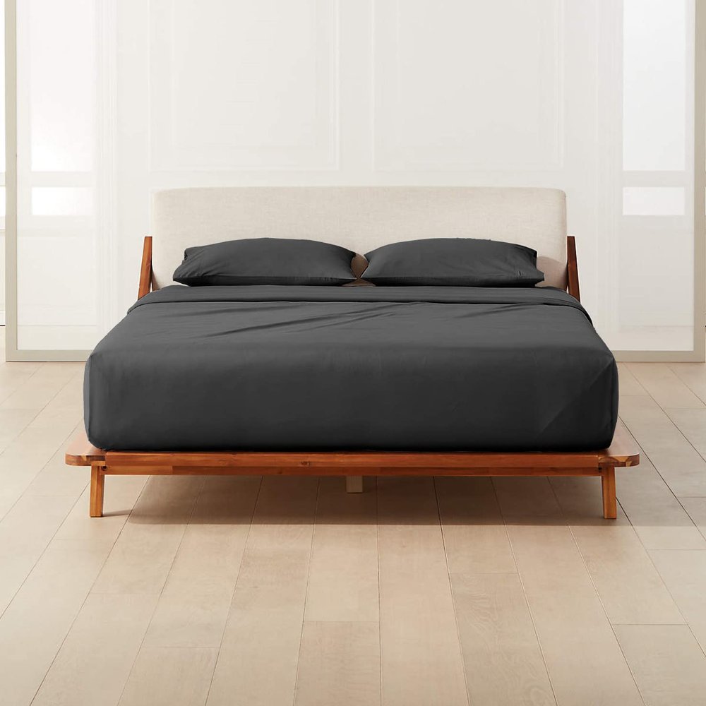 Maayu String Texas King Size Luxury 800 Thread-Count 100% Egyptian Cotton Bed Sheets Sheet Set Sateen Weave for Soft & Silky Feel Long Staple Cotton 18 Inch Deep-Pockets - Texas King, Dark Grey