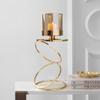 Candle Holder 2-Piece Stainless Steel Light Luxury Candle Holder, Brown Crystal Glass Cover, Suitable for Home Decoration, Wedding, Birthday Party view 3