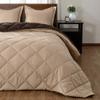 Bedding Castle Reversible Down Alternative 5 Pcs Comforter Set (Spanish Brown/Chatham Tan, Super King (100'' x 112'') 5 Pcs) 1 Comforter with 4 Pillowcase Soft Cotton 1000 Tc view 3